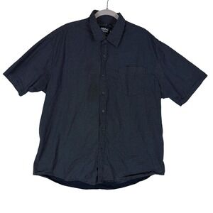Monument Shirt Mens 2XL Blue Polka Dot Short Sleeve Button Up Cotton Casual‎